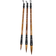 Chinese Calligraphy Brush Set for Beginners Premium Traditional Brush for Kanji, Japanese Sumi, Chinese Calligraphy, Writing, Painting, Watercolor, and Ink Art 3 Pcs