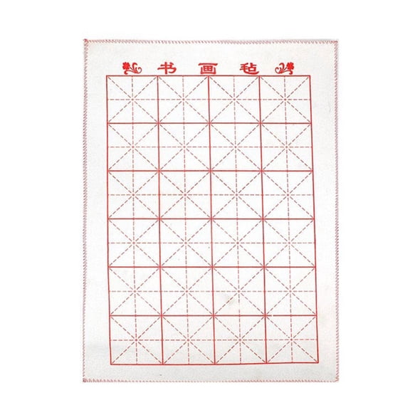 Chinese Calligraphy Drawing Felt Mat Xuan Paper Gridded Painting Felt Desk Pad for Painting Practice Chinese Calligraphy