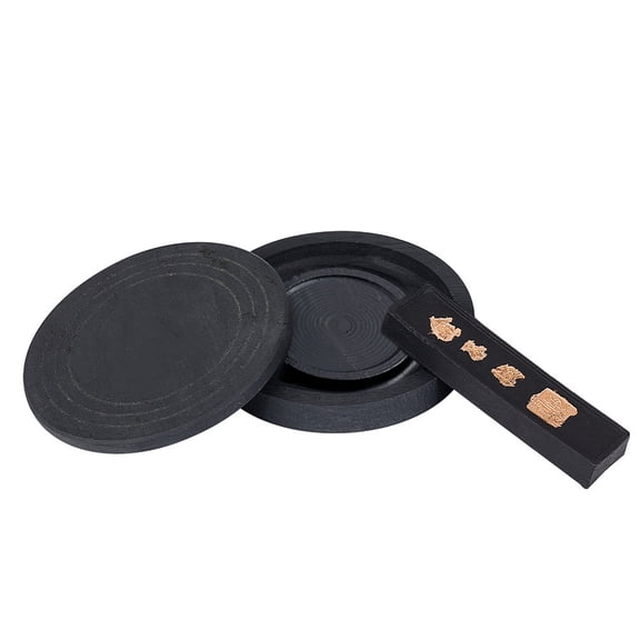 Chinese Calligraphy Inkstone Set with Ink Stick Traditional Inkstone for Calligraphy Practice and Painting ResearchDIY