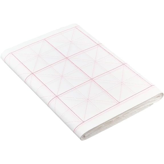 Chinese Calligraphy Paper Grid Paper Xuan Rice Paper for Chinese Calligraphy Lover Beginner Writing White 654x346x0.1mm 100 sheets/set