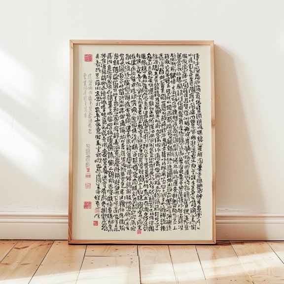 Chinese Calligraphy Scroll Black Ink Asian Text