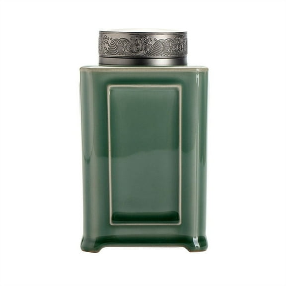 Chinese Celadon Tea Canister Ceramic Tea Warehouse Household Puerh Tea Sealed Storage Jar
