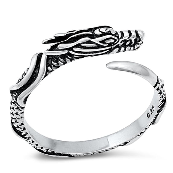Chinese Celestial Dragon Wholesale Ring .925 Sterling Silver Band Jewelry Female Male Unisex Size 8