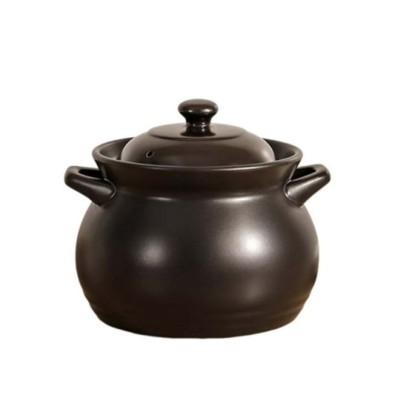 Chinese Ceramic Cooking Pot, Casserole Dish With Lid, Clay Rice Pot, Heat-Resistant Earthen Pot Soup Pot Stew Double Handle Saucepan For Kitchen Cookware