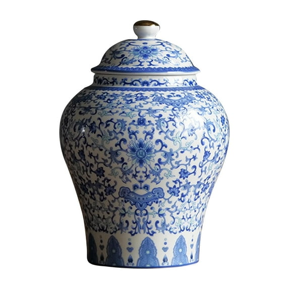Chinese Ceramic Ginger Jar Asian Decor Traditional Multi Purpose Style D