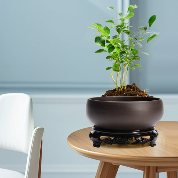 Chinese Ceramic Hydroponic Bonsai Bowl Planter with Stand for Indoor Outdoor Office Garden Decor Water Flower Pot Elegant Home Decoration