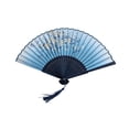 thumbnail image 1 of Chinese Charming Elegant Modern Woman Bamboo Silk Fan, Handheld Portable Retro Fan, Home Dancing Party Wedding Silk Bamboo, 1 of 6