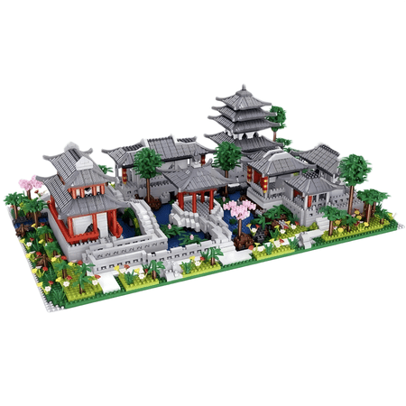 Chinese Classical Garden Building Blocks Set, Suzhou Style Courtyard Architecture Model, Creative Birthday Gift, Home Office Table Centerpiece