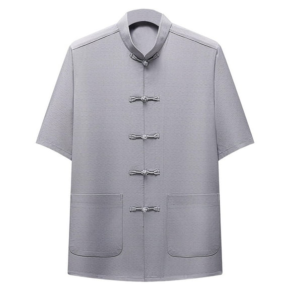 Chinese Clothing Tang Suit - Kung Fu Short Sleeve Shirt for Men