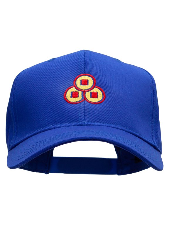 Chinese Coins Embroidered Cotton Twill Pro Style Cap - Royal OSFM