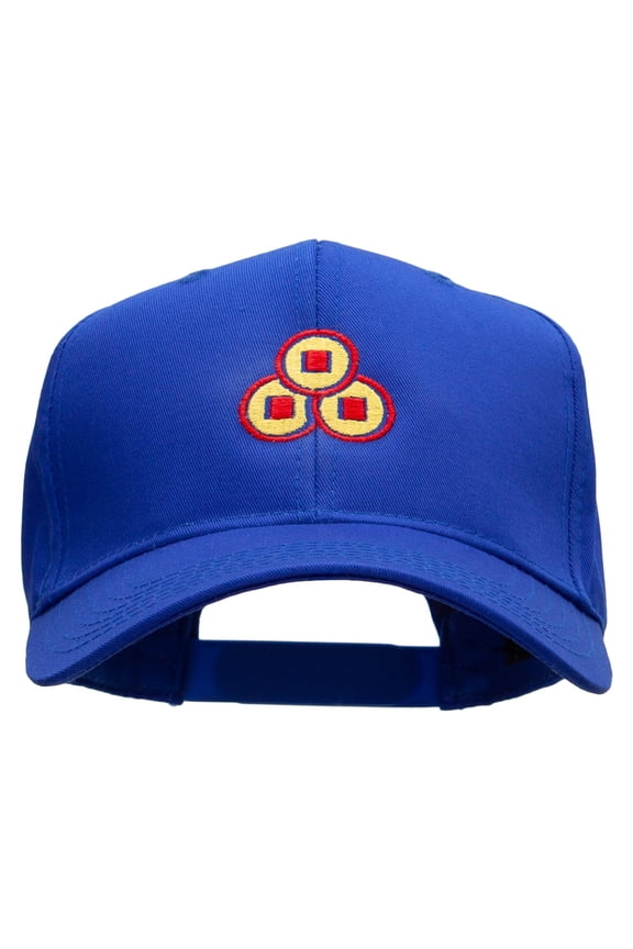 Chinese Coins Embroidered Cotton Twill Pro Style Cap - Royal OSFM