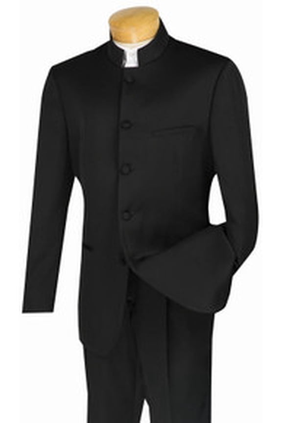 Chinese Collar Suit Black Men's Wedding Tuxedo Vinci 5HT