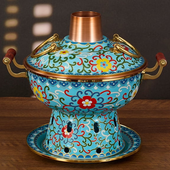 Chinese Copper Hot Pot, Traditional Copper Hot Pot Stainless Steel Shabu Shabu Pot, Hotpot Cooking Pot Stew Pot Soup Pot Cookware for Home Kitchen Catering