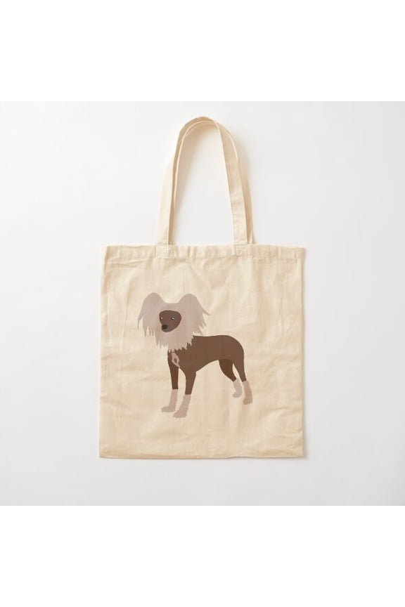 Chinese Crested Dog Canvas Tote Bags, Reusable Shopping Bag