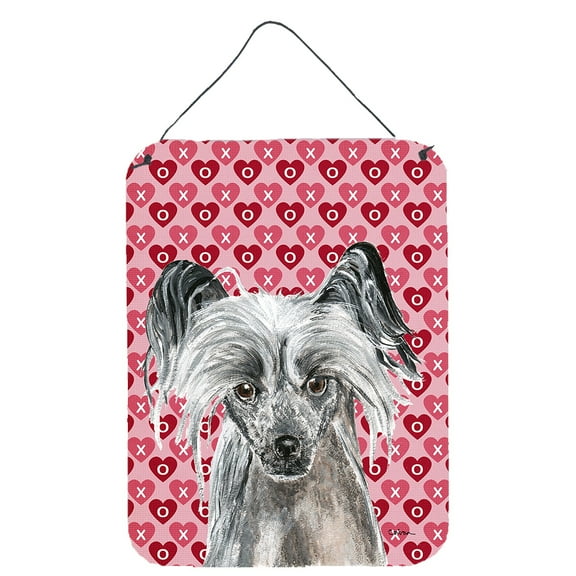 Chinese Crested Valentine's Love Aluminium Metal Wall or Door Hanging Prints