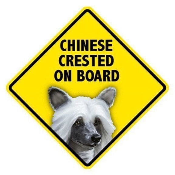 Chinese Crested On Board Home & Car Window Swinger Sign