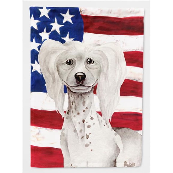 Chinese Crested Patriotic Flag - Garden Size