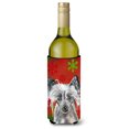 thumbnail image 1 of Chinese Crested Red Snowflakes Holiday Wine Bottle Hugger, 1 of 1