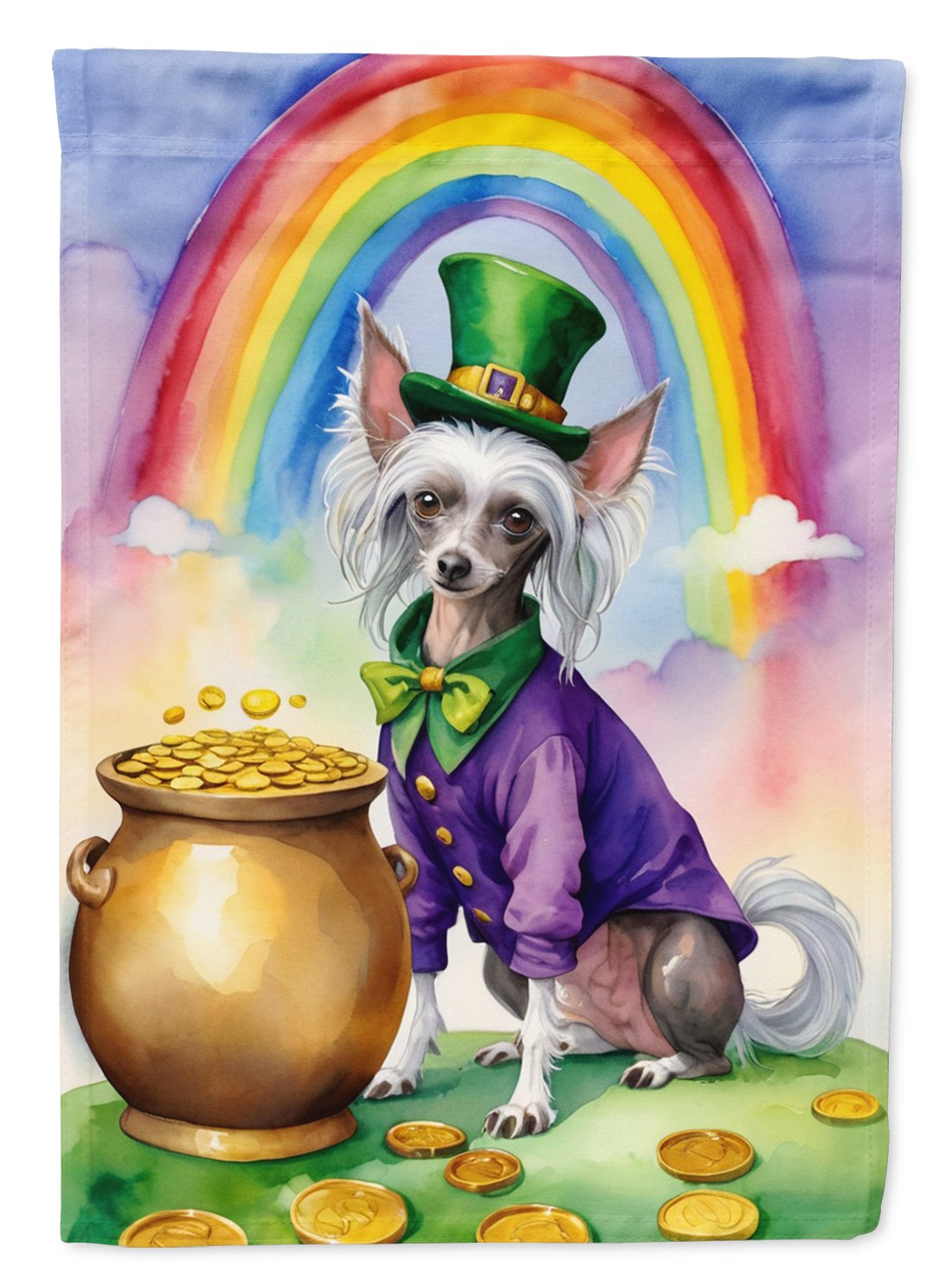 Chinese Crested St Patrick's Day Garden Flag 11.25 in x 15.5 in