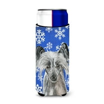 Chinese Crested Winter Snowflakes Ultra Hugger for slim cans