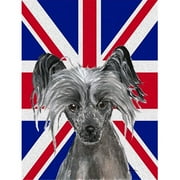 Chinese Crested With English Union Jack British Flag Flag Canvas House Size