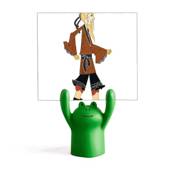 Chinese Culture Shadow Play Pattern Memo Holder Cartoon Animal Frog Stand Decoration