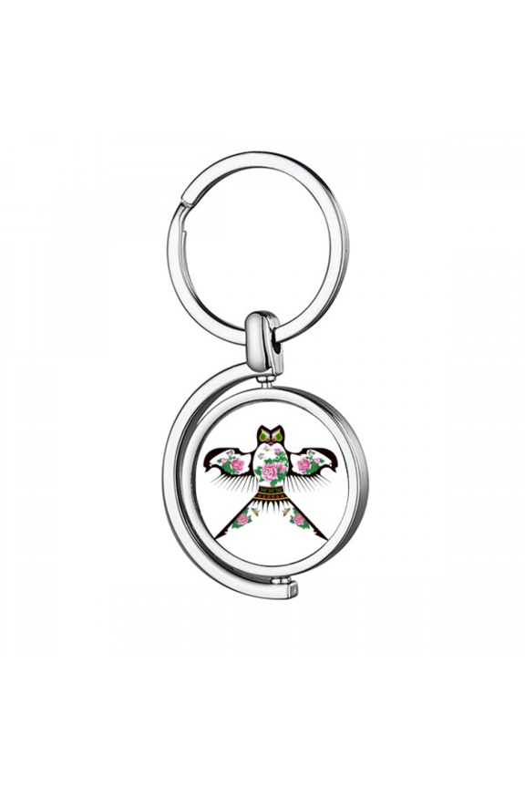 Chinese Culture Traditional Kite Pattern Rotating Keychain Metal Keyring Holder