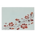 thumbnail image 1 of Chinese Cutting Board, Traditional Purity Blossoms Curved Lace Like Branch and Leaves, Decorative Tempered Glass Cutting and Serving Board, Small Size, Red White, by Ambesonne, 1 of 1