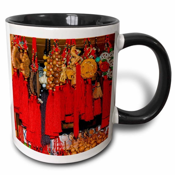 3drose, Chinese Decorative Souvenirs, Shanghai, China, 11oz Two-tone Black Mug
