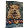 thumbnail image 1 of Chinese Dog Stretched Canvas Size 8x12 – Billiards Theme Dog Art for Wall, Chinese Dog Playing Billiards Wall Art, Dog Lover Canvas Decor, 1 of 5
