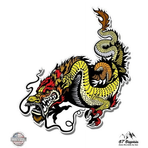 Chinese Dragon - 5" Vinyl Sticker - For Car Laptop I-Pad - Waterproof Decal