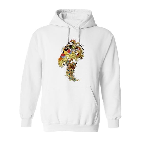Chinese Dragon And Phoenix Hoodie Men -Image by Shutterstock, Male Large