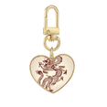 thumbnail image 1 of Chinese Dragon Animal Portrait Gold Heart Keychain Metal Keyring Holder, 1 of 3