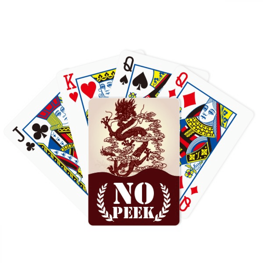 Chinese Dragon Animal Portrait Peek Poker Playing Card Private Game