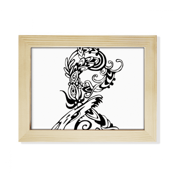 Chinese Dragon Bird Animal Desktop Photo Frame Picture Art Decoration Painting 6x8 inch