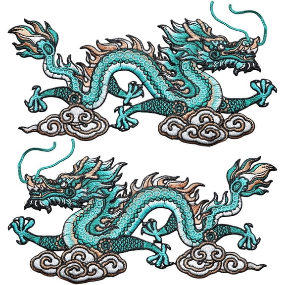 Chinese Dragon Embroidery Patch Dragon Cloud Design Sew On Applique For Clothing Backpack Decor, DIY Craft Sewing