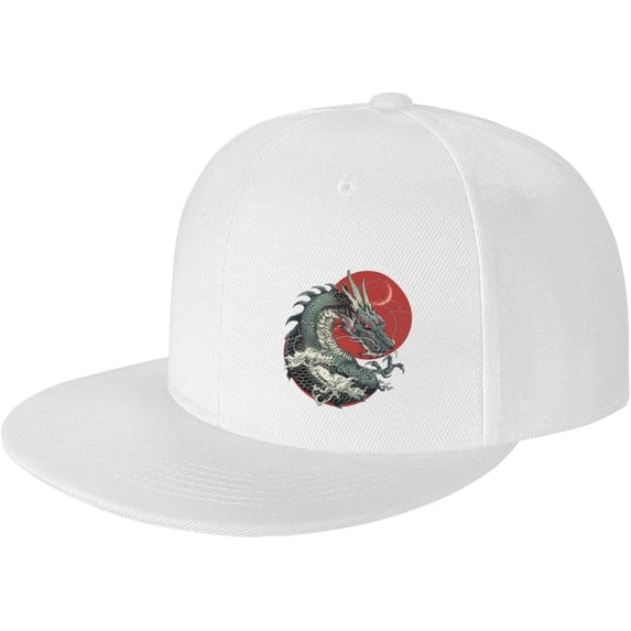 Chinese Dragon Flat Bill Hats Teens Cool Snapback Baseball Cap Unisex