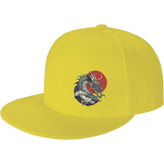 Chinese Dragon Flat Bill Hats Teens Cool Snapback Baseball Cap Unisex