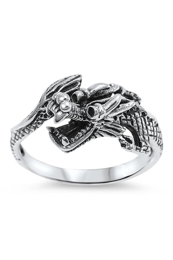 Chinese Dragon Good Luck Ring .925 Sterling Silver Band Jewelry Female Male Unisex Size 6