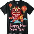 Chinese Dragon New Year Celebration Black T Shirt Festive Graphic Tee