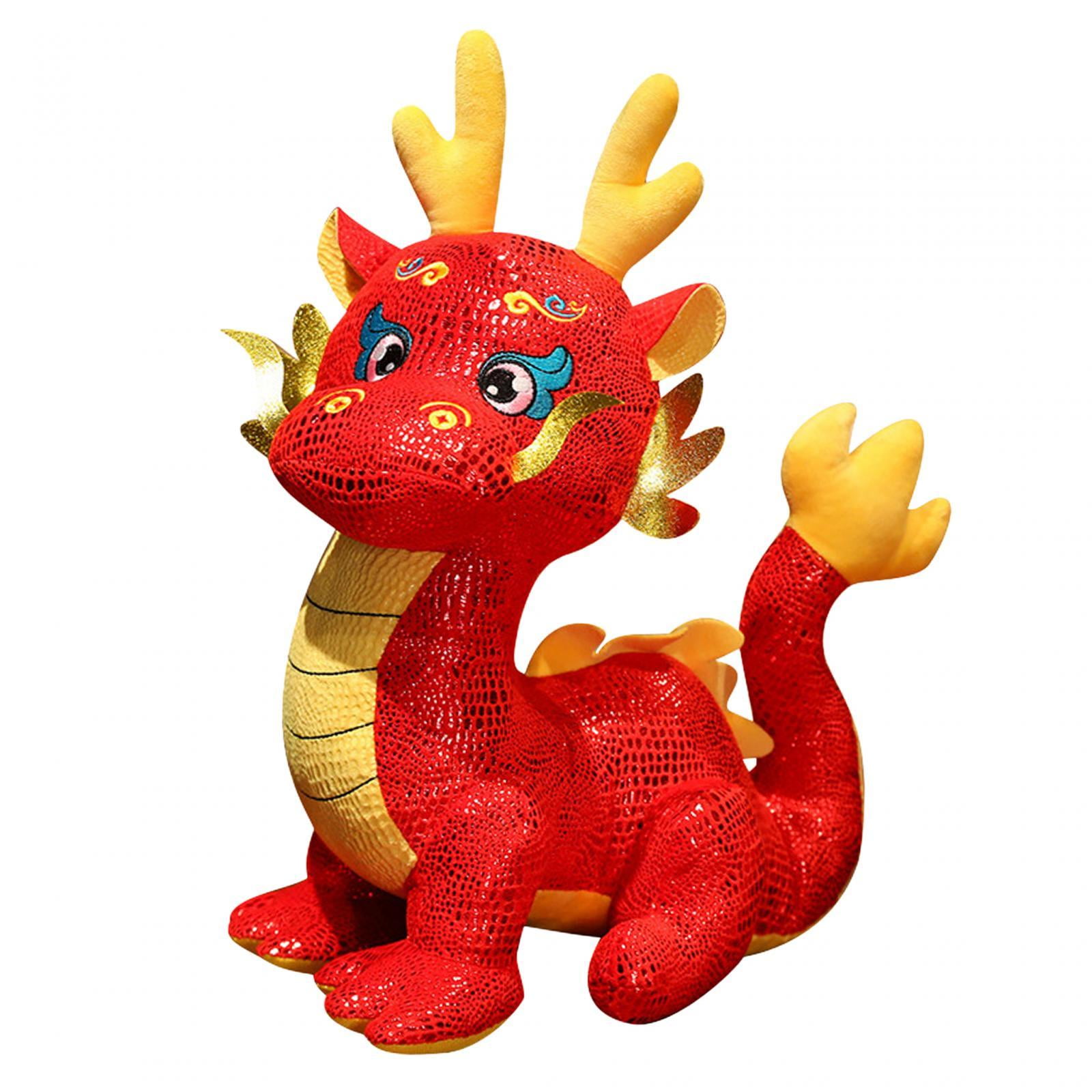 Chinese Dragon Plush Toy New Year Stuffed Animal Doll for Table Party