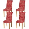thumbnail image 1 of Chinese Dragon Red Dining Chair Covers Set of 4, Stretch Kitchen Chair Slipcover Washable Removable Chair Covers Protector for Dining Room, Hotel and Ceremony, 1 of 5