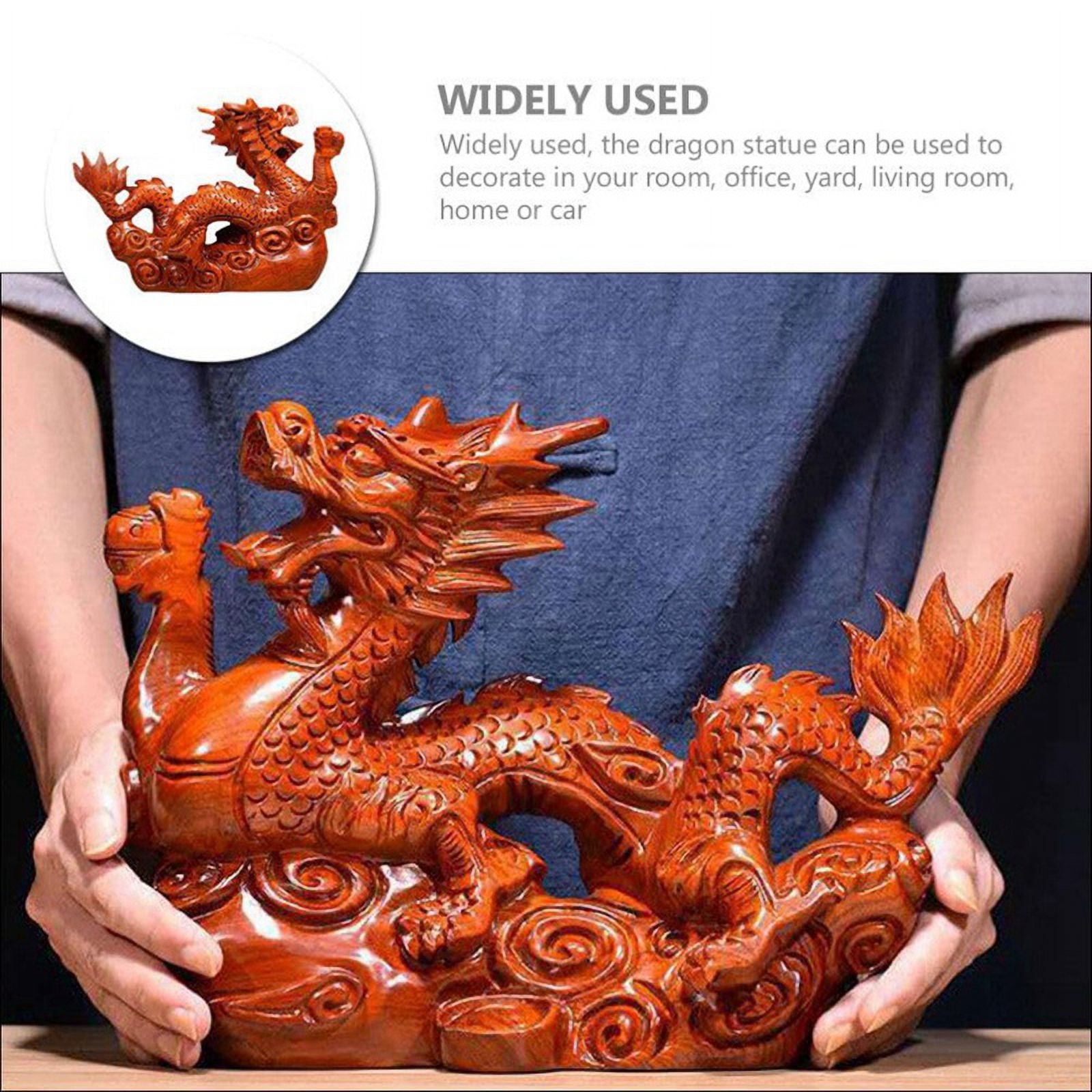 Chinese Dragon Statue 2025 Chinese Zodiac Wood Dragon Figurine Mini