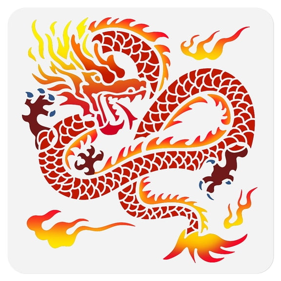 Chinese Dragon Stencil