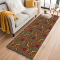 thumbnail image 1 of Chinese Dragon Washable Runner Rugs 2'x6', Retro Red Flower Abstract Gray Background Low Pile Throw Entryway Rug Non-Slip Sturdy Edge Binding Carpet for Indoor Bedside Entrance Bedside, 1 of 9