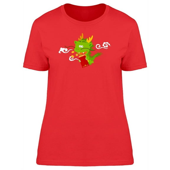 Chinese Dragon With A Red Packet T-Shirt Women -Image by Shutterstock, Female Medium