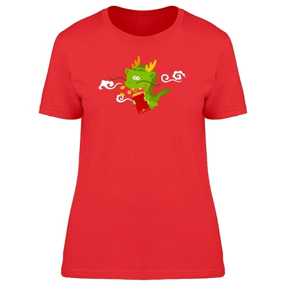 Chinese Dragon With A Red Packet Tee Women's -Image by Shutterstock