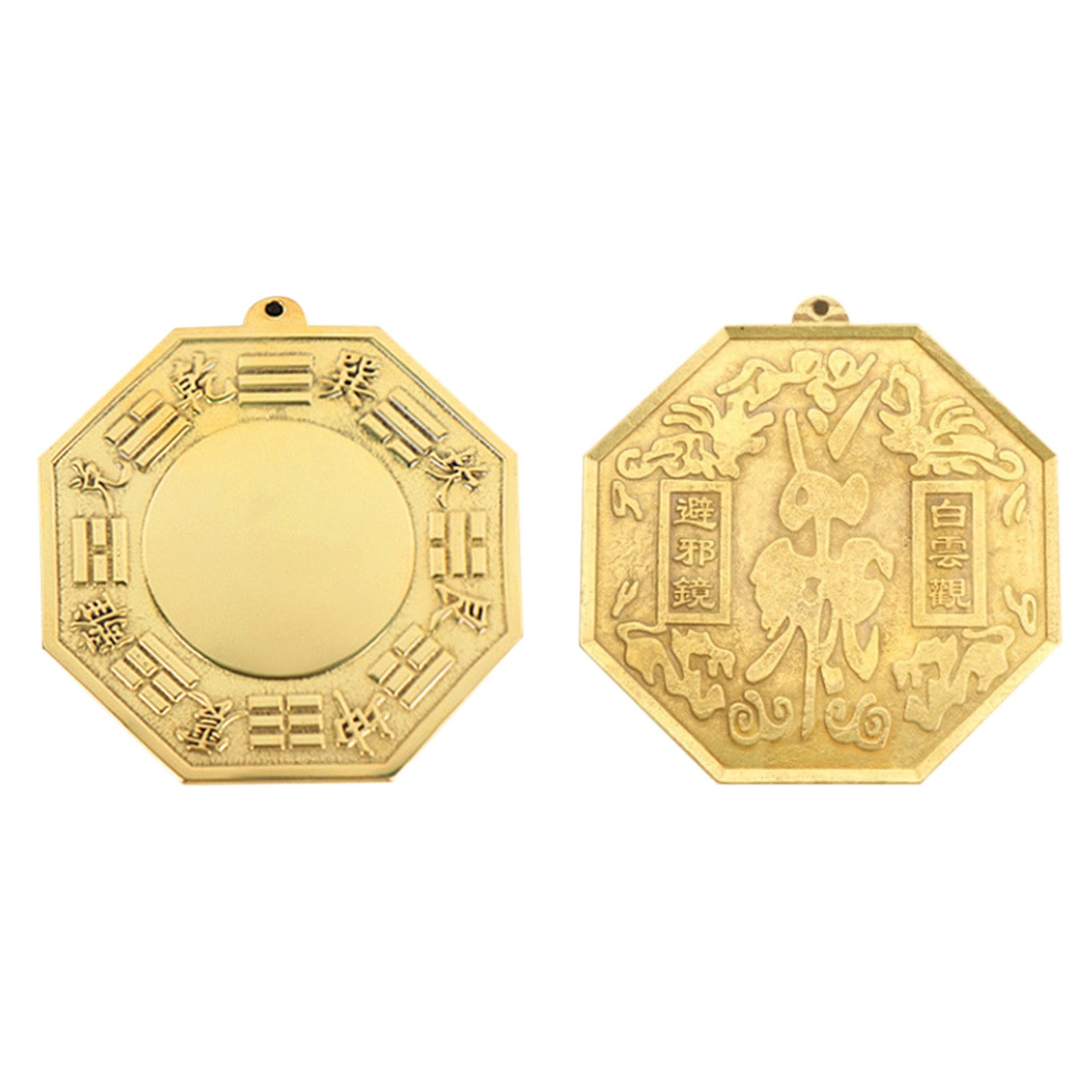 Chinese Feng Shui Brass Bagua Mirror 4.5 Inch Chinese Feng Shui Brass