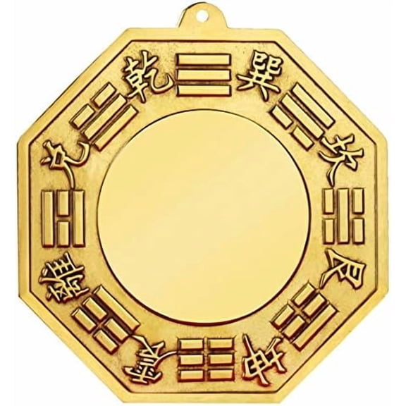 Chinese Feng Shui Brass Convex Bagua Mirror (7 Inch)$$Electronics Accessories