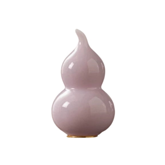 Chinese Feng Shui Gourd Statue Ceramic Calabash Ornament With Gold Detail For Home Wealth And Luck